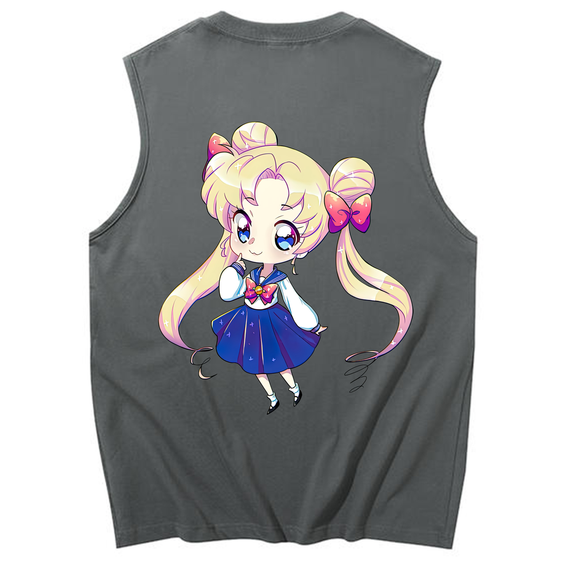 （画像用） 美少女戦士セーラームーン 月野 うさぎ つきの うさぎ Sailor Moon Tsukino Usagi コットン100％タンクトップ（背面プリント）